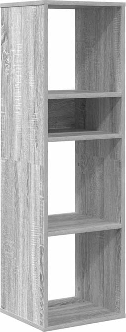 vidaXL - Boekenkast - 34x31x112 - cm - bewerkt - hout - grijs - sonoma - eikenkleurig