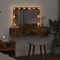 vidaXL - Wandmake-uptafel - met - LED-verlichting - in - Rook - Eik