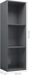 vidaXL - Boekenkast/tv-meubel - 36x30x114 - cm - bewerkt - hout - hoogglans - grijs