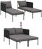 vidaXL - Ligbed - met - Kussens - voor - 2 - Personen - - - Antraciet - - - 115x153x69,5 - cm - - - Staal