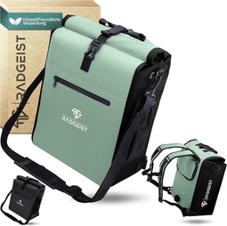 RADGEIST 3in1 Fietstas voor Bagagedrager - Fietsrugzak - Laptopvak tot 16 inch - Waterdicht