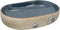vidaXL - Opzetwasbak - ovaal - 59x40x14 - cm - keramiek - zandkleurig - en - blauw
