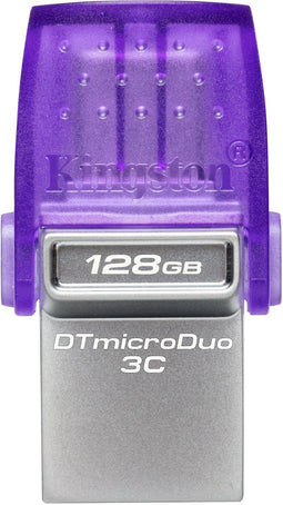 Kingston DataTraveler microDuo 3C - USB-stick 128GB - USB-C en USB-A - Paars