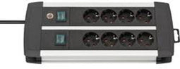 Brennenstuhl Premium-Alu-Line - Stekkerdoos 8-voudig schakelbaar - 3m kabel zwart