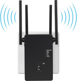 Wifi-versterker, 1200 Mbit/s, wifi-extender, dual band, wifi-versterker, internetversterker met 4 an