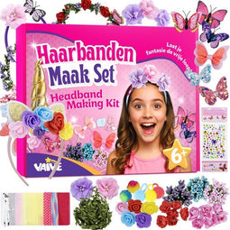 Vaive Haarband Knutselset 54-delig – Maak 10 Haarbanden – Diadeem Knutselen voor Meisjes – Sieraden