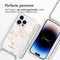 iMoshion Hoesje Geschikt voor iPhone 14 Pro Hoesje Met Koord - iMoshion Design Hoesje met Koord - Wit / White Marble
