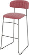 Mundo Stapelbare barkruk roze, velvet gestoffeerd, brandvertragend - SET VAN 2