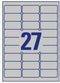 Avery Zweckform L6011-8 - Etiketten voor typeplaatjes 63,5 x 29,6 mm - Slijtvast en UV-bestendig - Zilver (216 stuks)
