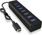 Icy Box IB-HUB1700-C3 - USB 3.2 Hub voor 7 apparaten - Zwart