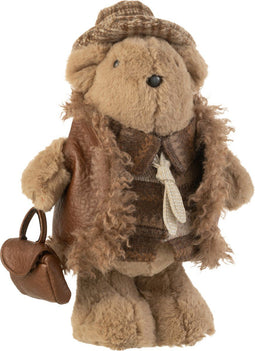 J-Line figuur Beer Das Tas - textiel - bruin - small