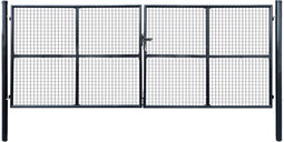 vidaXL - Gaaspoort - 400x150 - cm - gegalvaniseerd - staal - grijs