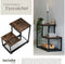 tectake® Halifax - Bijzettafel - 2 planken en roosterplank - Industrieel design - Zwart metalen frame - Afmeting (LxBxH) 60,5 x 35,5 x 60,5 cm - Donkerbruin