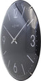 NeXtime - Wandklok - 35 cm - Bol Glas - Zwart - 'Basic Dome'