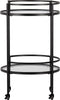 WOOOD Exclusive Zora Trolley - Metaal/Glas - Zwart - 79x50x50