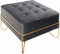 Voetensteun DKD Home Decor Grijs Polyester Metaal Gouden (38 x 38 x 34 cm)