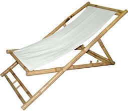 Lesli Living strandstoel met canvasdoek - wit