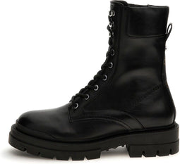 Guess Obetter - Dames Laarzen - Veterboots - Leer - Zwart/Bruin - Maat 38