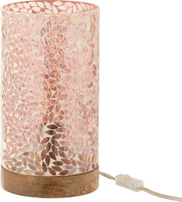 J-Line tafellamp Mozaiek - glas - roze - small