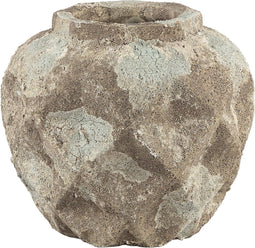 PTMD Ayda bruine keramiek rond pot buik maat in cm: 28 x 28 x 25 - Bruin