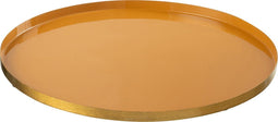 J-Line Plateau Rond Metaal Oker - Dienblad 40.50 x 40.50 cm