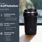 Castagnola Thermosbeker - Koffiebeker To Go - Dubbelwandig RVS - 380 ML - Zwart - Octagon