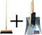 Synx Tools binnen bezem 30cm Met Handveger en blik bezemset - Zwart - bezem en blik - Stoffer en blik - Paardenhaarmix - Zaalveger - Veger en blik - Schoonmaakartikelen