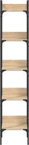vidaXL - Boekenkast - 5-laags - 35x30x174 - cm - bewerkt - hout - sonoma - eikenkleur