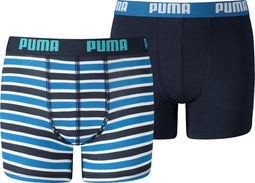 PUMA Boxershort Kinderen PUMA BASIC BOXER PRINTED STRIPE 2P - Blue