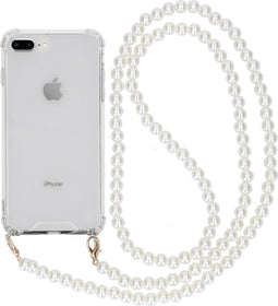 iMoshion Hoesje Geschikt voor iPhone 8 Plus / 7 Plus Hoesje Met Koord - iMoshion Backcover met koord - Parel - Transparant