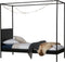 WOOOD Dani Hemelbed - Metaal - Zwart - 190x205x95