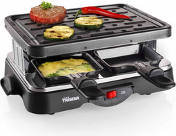 Tristar Gourmetstel RA-2949 - Gourmetset Raclette 4 personen - Geschikt voor de camping - PFAS vrij - Zwart