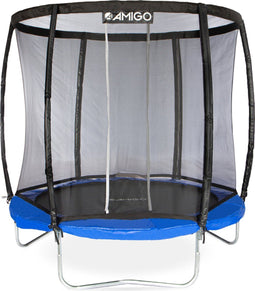 AMIGO Trampoline Deluxe - Met Veiligheidsnet en Veilige Rand - Rond 244 cm - Blauw