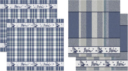 DDDDD Keukendoeken En Theedoeken Set Catty Blue (2+2 stuks)