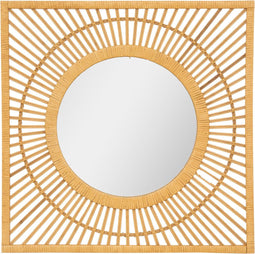 Atmosphera Edvin wandspiegel - Bamboe - 66x66cm