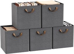 WOLTU opvouwbare opbergdozen set 5 stuks - stoffen opbergkubussen met handgrepen en metalen frame -