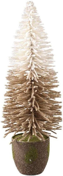 PTMD Decoratieve Kerstboom Luck - 16x16x60 cm - Bamboe - Bruin