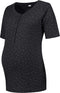 Prénatal zwangerschapspyjama T-shirt - Knoopjes bij borst - Maat XL - Grey Melee Dark