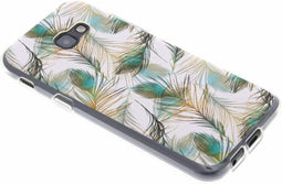 Hoesje Geschikt voor Samsung Galaxy A5 (2017) Hoesje Siliconen - Design Backcover siliconen - Meerkleurig / Gold Peacock