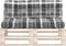 vidaXL - Palletkussens - 2 - st - ruitpatroon - stof - grijs