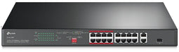 TP-Link TL-SL1218P - Switch - 16x PoE+ (802.3at) - PoE-budget 150W