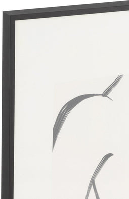 J-Line wanddecoratie Vrouw Lijntekening - glas/aluminium - zwart/wit