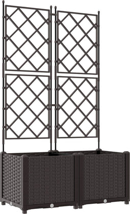 vidaXL - Tuinplantbak - met - Trellis - 2 - st - Bruin - 80x40x143 - cm