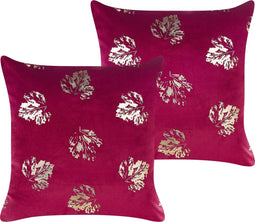 GOLDENROD - Sierkussen set van 2 - Bordeaux - 45 x 45 cm - Fluweel
