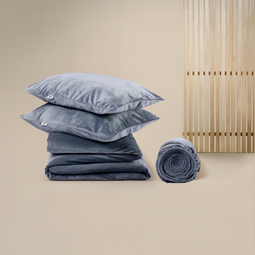 Sjumo Silky Smooth Bundel - Dekbedovertrekset - 200 x 220 cm + 2 kussenslopen 60 x 70 cm - Faded Blue