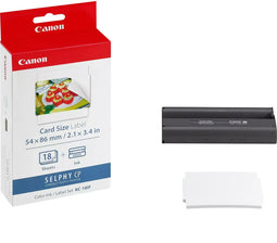 Canon Selphy KC-18IF - Inkt/Paperset voor fotoprinter - 18 vel creditcardformaat (86x54mm) (1 set)
