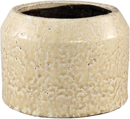 PTMD Frim Bloempot - H19 x Ø26 cm - Terracotta - Creme