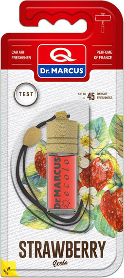 Dr. Marcus Ecolo Strawberry autogeurtje met neutrafresh technologie - Luchtverfrisser auto - Tot 45 dagen geurverspreiding - 4,5 ml