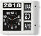 Perel Analoge kalenderklok 31×31 cm - Dementieklok - Groot flip-over display - Zwart-Wit