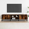vidaXL - Tv-meubel - 160x35x41 - cm - bewerkt - hout - metaal - gerookt - eikenkleur